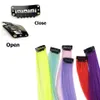 Synthetic Hair Extensions With Clips Heat Resistant Straight Hair Extensions Color Colored Black Hair Clip Womens 8G/Pcs
