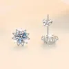 Boucles d'oreilles Cocosily 0.5CT D couleur GRA Certification Moissanite S925 argent Sterling femmes tournesol Simple classique fleur bijoux