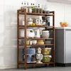 Kitchen Storage 1 Pc 3 Tier Wooden Cart High Capacity Shelf Movable Gap Rack Bathroom And Livingroom Organizer