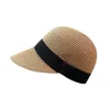 Chapeaux larges seau paille d'été pour Panama chapeau équestre en plein air décontracté plage casquettes de soleil femme respirant voyage visière casquette de baseball H240330