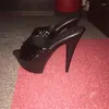 Buty taneczne Runway sceniczne jest fajne zwlekanie 15 cm super wysokie obcasy, które zajmują dom do domu czarny