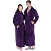 Accueil Vêtements Épais Chaud Longue Robe Robe Casual Vêtements De Nuit Unisexe Robe Chemise De Nuit M L XL Hiver Amoureux Flanelle Kimono Peignoir