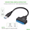 Datorkablar Anslutningar USB 3.0 till SATA -adapterkonverterare för 2,5 tum SSD/HDD Support UASP Höghastighet Dataöverföring Drop Deliv Oteu3