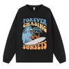 casual Plus Size Womens Pullovers Forever Chasing Sunsets Fun Pattern Printing Hoody Loose Crewneck Sweatshirts Warm Fleece Tops w4Px#