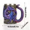 Mugs Dragon Beer Cup 3D Coffee Mug Novely Gothic Steins Tankard 568 ml rostfritt stål för te