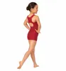 Çocuklar kızlar kepçe boyun spandex leotard kollu bale dans kostümleri kıyafetler uygulama çocuklar jimnastik spor giyim vücut takım elbise d2wj#