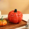 Pot en céramique de citrouille, bouteilles de rangement, décoration d'halloween, tasse à ragoût irrégulière créative, bougie avec couvercle, bol de cuisson