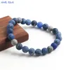 Strand MHS.SUN Natural Blue Sodalite Stone Beads Bracelet Handmade Healing Women Daily Jewelry Elastic Yoga Health For Men Soul Gift