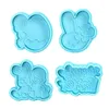 Bakning formar 4st Happy Easter 3D Egg Biscuit Mold Plastic Tool Cookie Cutter Fondant Party Diy Cake Decoration