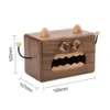 Box Little Monster Tissue Walnut Wooden Cute Case Napkin Holder Kitchen Dining Living Room Home Gift Modern Practical Decoration 240329