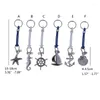 Keychains Sweet Cool Wind Flash Short Rope Ocean Styels Hippocampus Starfish Keychain Y2K NICHE RETRO BAG Pendant Accessories grossist