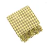 Blankets Modern Minimalist Style Home Windproof And Warm Blanket Sofa Cover Thousand Bird Grid Tassel Wool Summer