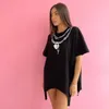 Hot Selling 3d Necklace Print with Unique Design Sense Short Sleeved T-shirt for Spring/summer Wear Boyfriend Style Women