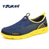 Walking Shoes TOURSH Comfortable Mens Summer Breathable Slip On Sport Sneakers Beach Water Outdoor Men Athletic