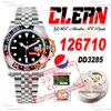 Pepsi 126710 DD3285 orologio automatico da uomo Clean CF rosso blu lunetta in ceramica quadrante nero 904L Jubilee bracciale in acciaio Super Edition stessa scheda di garanzia seriale Puretime f2