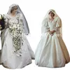 Vintage Victorian Wedding Dr Ivory Prink Diana Połowa rękawy A-line długość podłogi Bridal Lace Appliques Vestidos de novia d6tp#