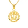 Ожерелья из натурального 18-каратного чистого золота, кулон в форме короны для женщин, заполненный любовником, толстое женское золотое ожерелье, подвески, ювелирные изделия для помолвки