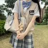 japanische Kawaii Pullover Weste Schule Korean College Uniform Studenten V-Ausschnitt JK Damen Strick Cott Cardigan Anime Cosplay Kostüm 75sm#