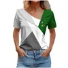 Vrouwen T-shirts Mode Korte Mouw Vrouwen Shirt 2024 Zomer Diagonale Kraag Knoppen Elegant Office Tops Femme Vrouw Top T-shirt t-shirts