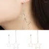 Boucles d'oreilles étoiles étoiles pentagonales avec tempérament à la mode et conception personnalisée Fil d'oreille asymétrique