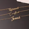 Custom Name Necklace for Women Personalised Cursive Letter Pendant Stainless Steel Jewelry Men Chain Choker Collar Personalizado 240321
