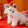 Dog Apparel Year Costume Hat For Pets Cute Cat Lion Dance Warm Soft Headband