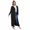plus Size Lg Sleeve Spring Summer Elegant Cardigans Women Loose Casual Open Frt Duster Jacket Female Large Size Coat 4XL 5XL F4Ht#