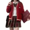 Natal uniforme escolar malha cardigan camisola jk estilo japonês marinheiro xadrez saia plissada anime cosplay traje feminino ano novo t013 #