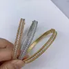 Brand Fashion Van One Row Diamond Bracelet 925 Sterling verzilverd 18K goud met kralen rand enkel handstuk voor vrouwen