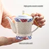 Traditionelles chinesisches blau-weißes Porzellan-Teeset, grüne Puer-Tasse, Keramik-Teekanne, Kungfu-Teeset, Teetrinkgeschirr, Teegeschirr 240325