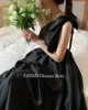 Party Dresses Fanan One-Shulder A-Line Evening Black Korea Satin Simple Elegant Women Formal Gowns Event Prom