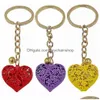 Keychains Lanyards 2st Metal Hollowed Form Keychain med Bell for Women Girl Key Colorf Keyring Accessories R231005 Drop Deli DHQKT