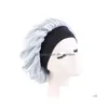 Berretti con teschio/teschio Nuovo berretto in raso nero a fascia larga da donna Slee Bagno Notte Berretto da notte Cappello per capelli per uso quotidiano e bellezza Uomo Dhgarden Dhya1