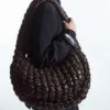 Большая вместительная стеганая плиссированная сумка-облако из мягкой кожи, женская сумка через плечо с пузырьковой ромбовидной сеткой, однотонная сумка для пельменей с сеткой