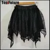 Etekler skorts baharat kız y2k gotik siyah örgü etekler punk grunge rock örümcek ağ dantel düzensiz mini etek harajuku sokak kıyafetleri kadın etekler 240330