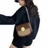 Cuir de vachette léger luxe femmes bandoulière haute fi conception anneau en métal bouche en cuir uni élégant rétro épaule sac de selle k3bZ #