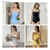 Mulheres de banho de uma peça maiô feminino sólido monokini sexy sem costas maiô feminino beachwear estilo coreano tanga yq240330