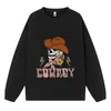fi Plus Size Woman Pullover Skull Cowboy With Hat And Neck Print Hoodies Crewneck Fleece Sweatshirt Comfortable Clothing y0Z0#