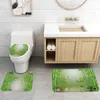 Douche gordijnen groen gordijn voor badkamer bad mat tapijt tapijt toilet deksel deksel bamboe bos afdruk bad badin home decor cadeau