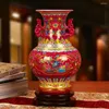 Vases Jingdezhen Porcelain Crystal Glaze Chinese Red Flower Vase Modern Decoration Ceramic