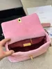 2024SS Luxe Designer Bag Chanail19 Velvet zak Cover Tas Soft Texture Goat Leer met diamantcontrole ontwerpelementen Crossbody Link Patchwork Schouderhandtas