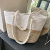 Sacos da noite Tecelagem Crossbody Bolsas Grande Capacidade Mulheres Composto Bolsa De Ombro Durável Resistente A Arranhões De Algodão Aberto Compras De Corda