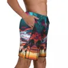 Shorts masculinos beleza havaí cenário placa verão natureza pôr do sol roupas esportivas praia masculino secagem rápida casual plus size troncos de natação