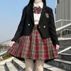 2023 Ny JK Uniform Coat One Butt School Uniform Japanese Student Suit Short Japanese Black Suit Top Autumn Q21C#