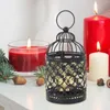 Bougeoirs chauffe-plat chandelier rustique décor de mariage cage à oiseaux lanterne fer décoration de table