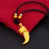 Pendants Hoyon Single Pendant 24k Jaune en or Ebat-Wolf's Tooth Pendant Collier pour hommes bijoux de mode de mode Sable en or