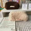 Storage Bags Lamb Hair Cosmetic Bag Plush Cute Stationery Student Large Capacity Travel School Office Women Makeup Organizer