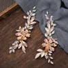 2 Pcs Pearls Gold Hairgrips Wedding Handmade Hair Sticks Fr Crystal Hair Accories Bridal Women Hair Jewelry Headpiece 3332#