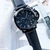 Pan Stainless steel Wrist Watches for Men 2024 New Mens Watches All Dial Work Quartz Watch Top Luxury Brand Clock Men Fashion Black leather strap h663