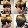 NXY VHAIR Wigs 27 Färg Höjdpunkt Short Cut Bob Hushår med naturliga lugg för kvinnor Brasiliansk rak maskin Made Wig 240330